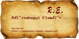 Rózsahegyi Elemér névjegykártya